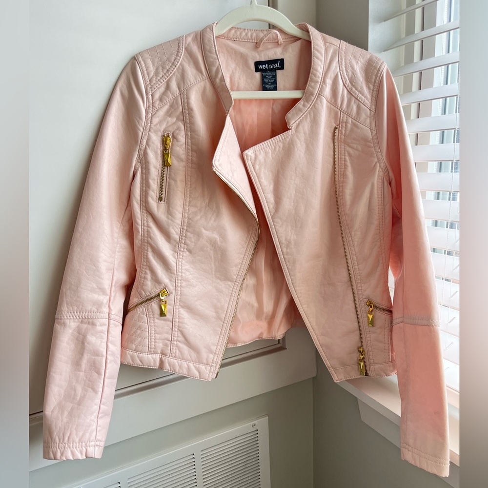 Wet Seal Faux Leather Jacket Size Medium